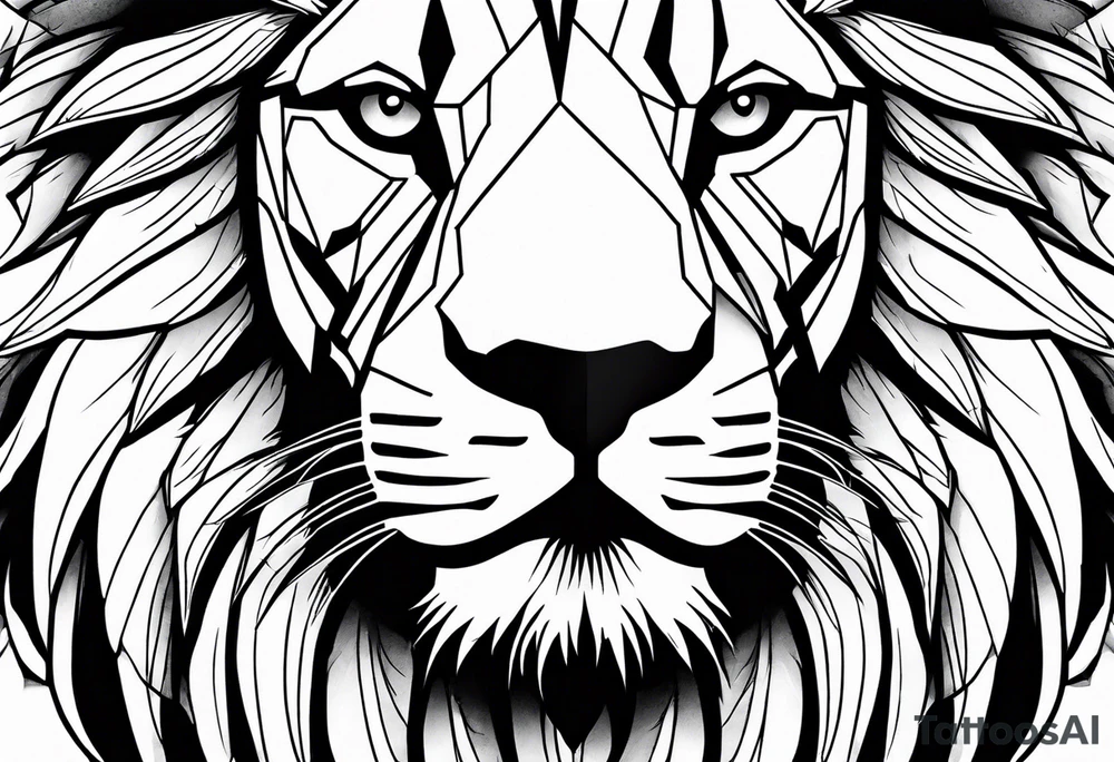 powerful majestic lion, close-up tattoo idea