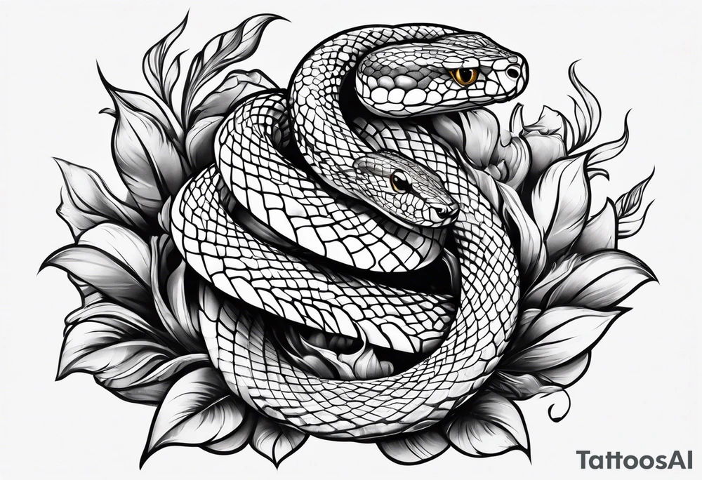 snake vertical tattoo idea