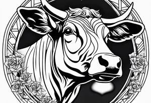 a cow in a ghost halloween costume tattoo idea