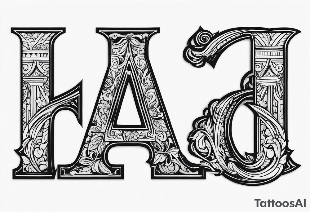 LAJ initials tattoo idea
