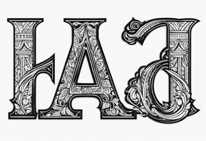 LAJ initials tattoo idea