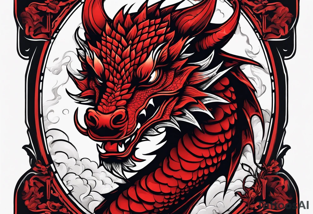 Red dragon tattoo idea