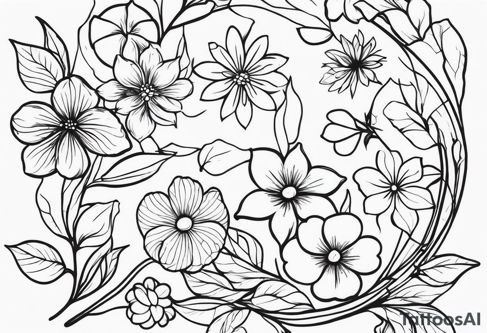 ornaments of flowers tattoo idea