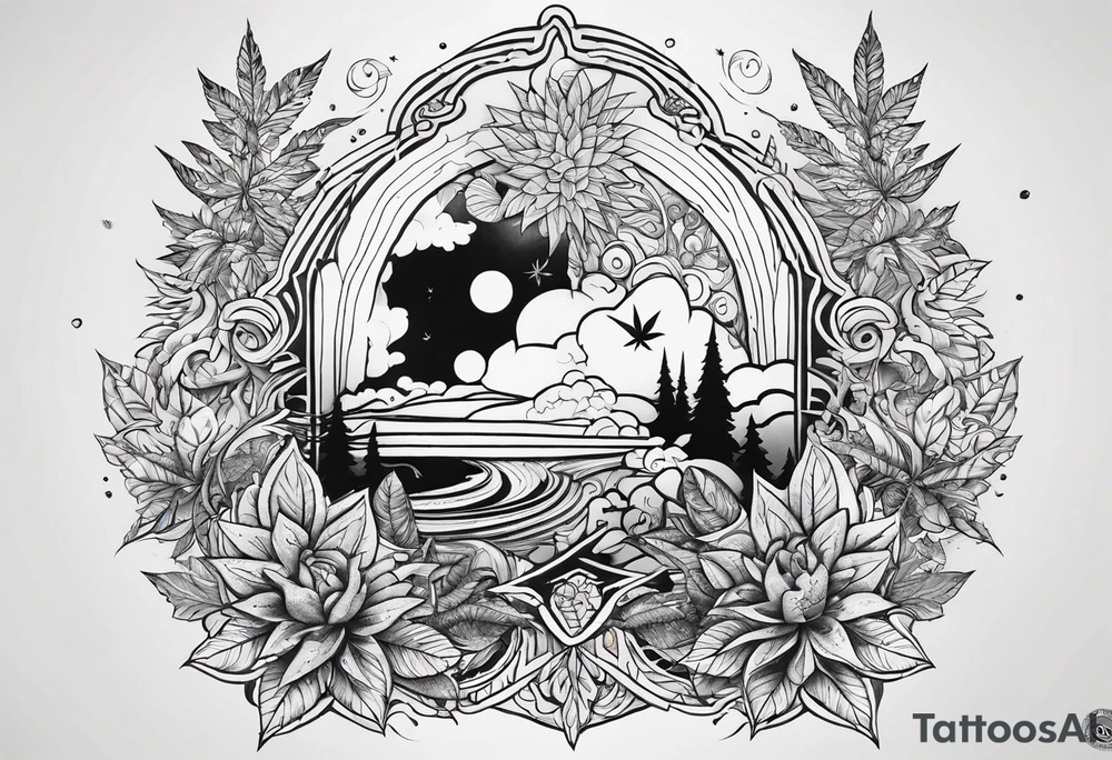 Marijuana and Psychedelic inspired tattoo tattoo idea