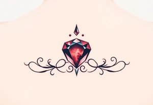 Small Ruby gem and birthday 7-6-19 tattoo idea