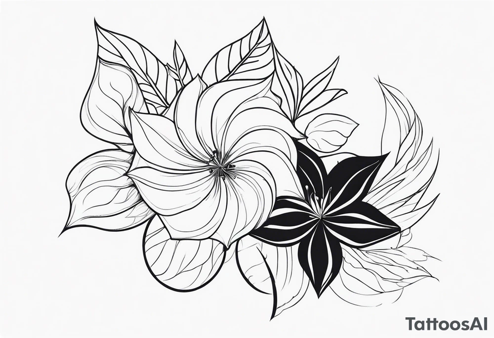 Flowy sharp corners tattoo idea