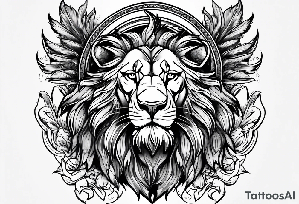 Spartan soldier in a lion tattoo idea