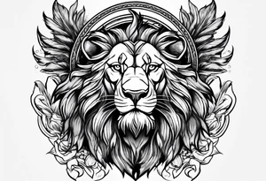 Spartan soldier in a lion tattoo idea