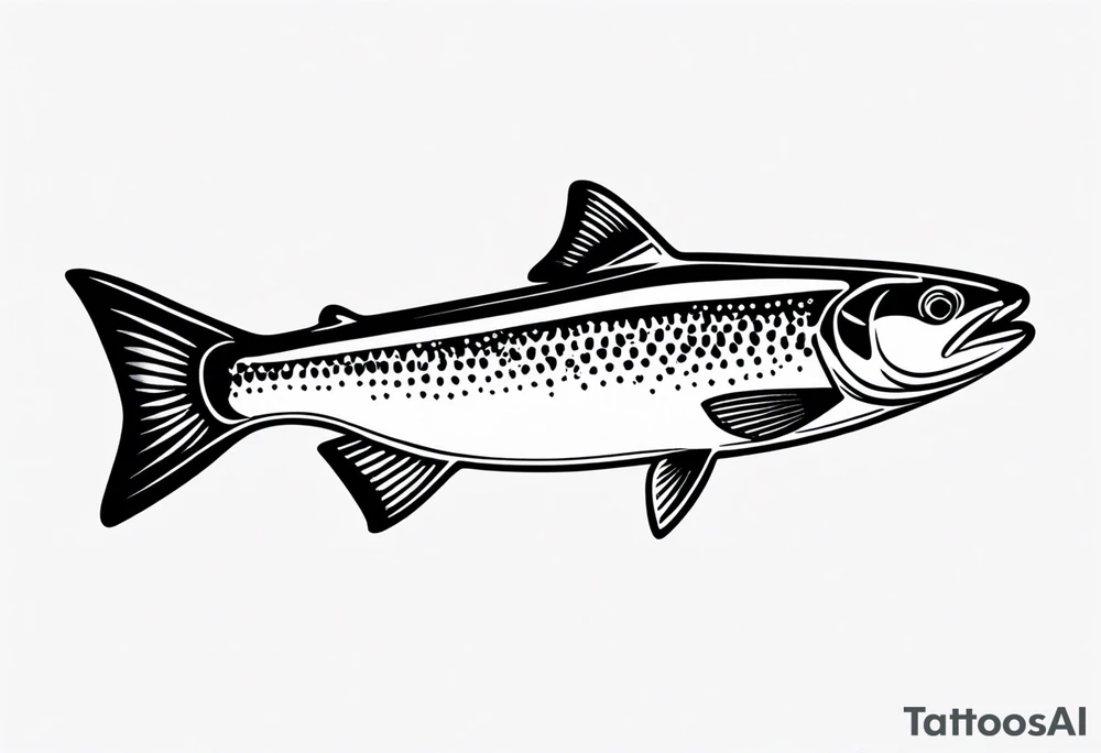 "A small tattoo featuring a lovestruck trout as the main theme, drawn with fine lines." tattoo idea