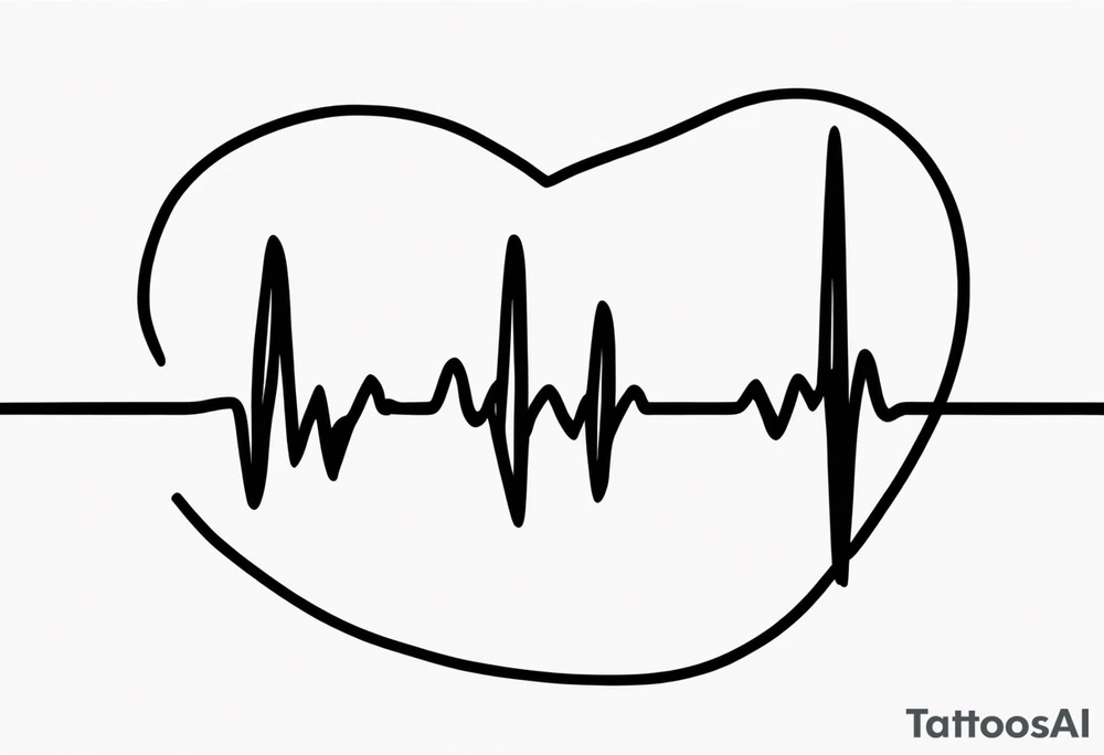 Heartbeat line intertwined with the words Darren Forever tattoo idea