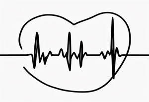 Heartbeat line intertwined with the words Darren Forever tattoo idea