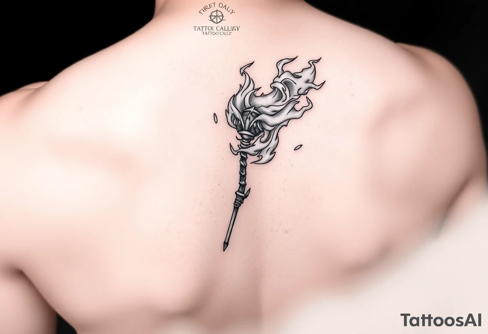 Fire staff spinning tattoo idea