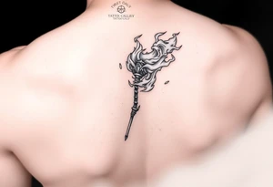 Fire staff spinning tattoo idea