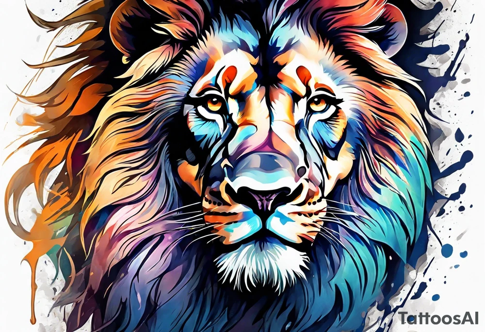 Lion roaring tattoo idea