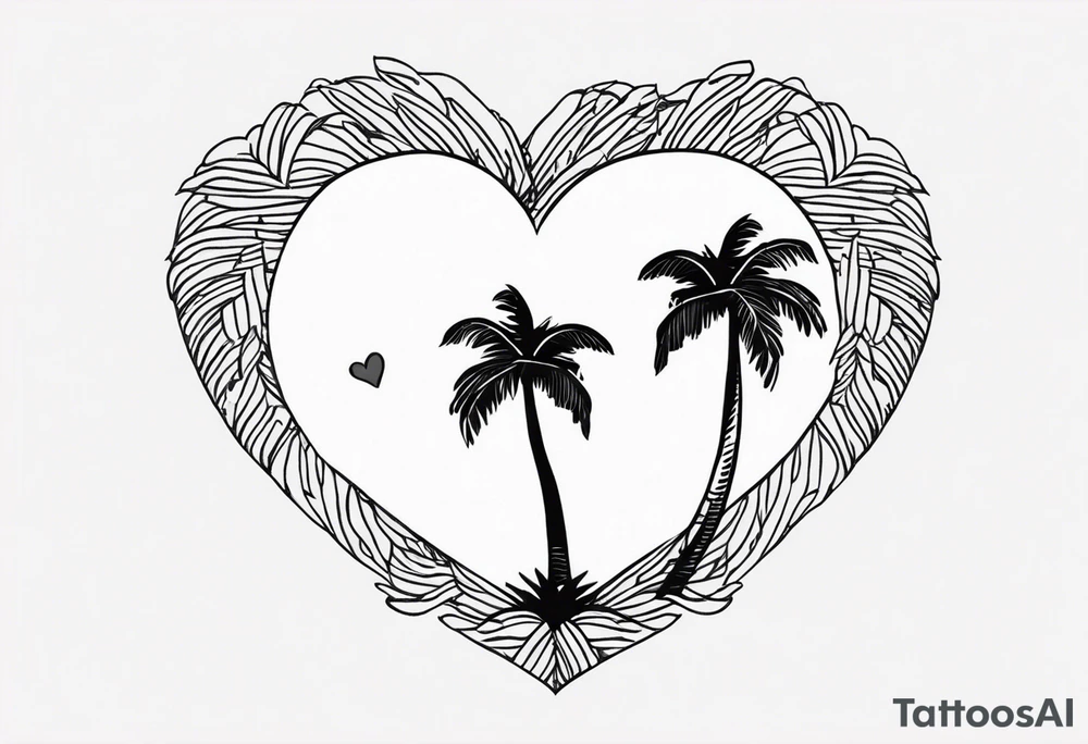 Cuba Royal palm trees making 
 a heart tattoo idea