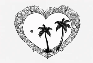 Cuba Royal palm trees making 
 a heart tattoo idea