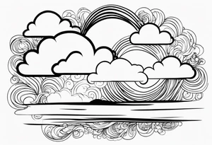 heaven clouds swirl vignette tattoo idea