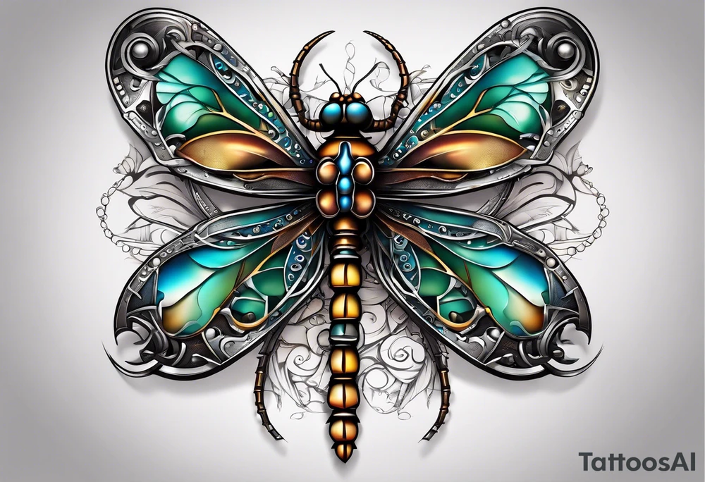 dragonfly made out of wrenches tattoo idea