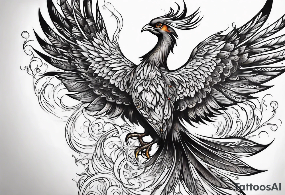 Full color phoenix half sleeve tattoo idea