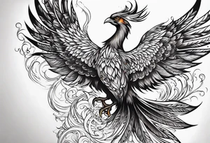 Full color phoenix half sleeve tattoo idea