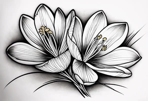 crocus flower design tattoo idea