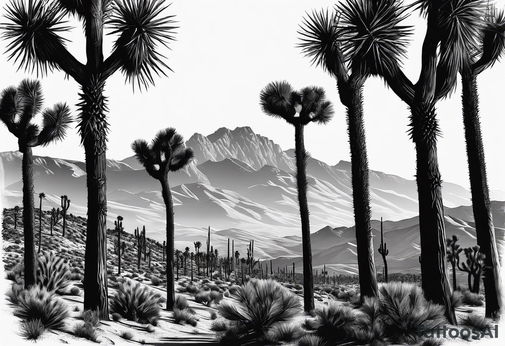 Tall Joshua trees tattoo idea