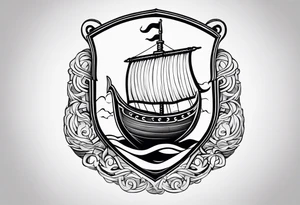 Valhalla sword shield viking ship tattoo idea