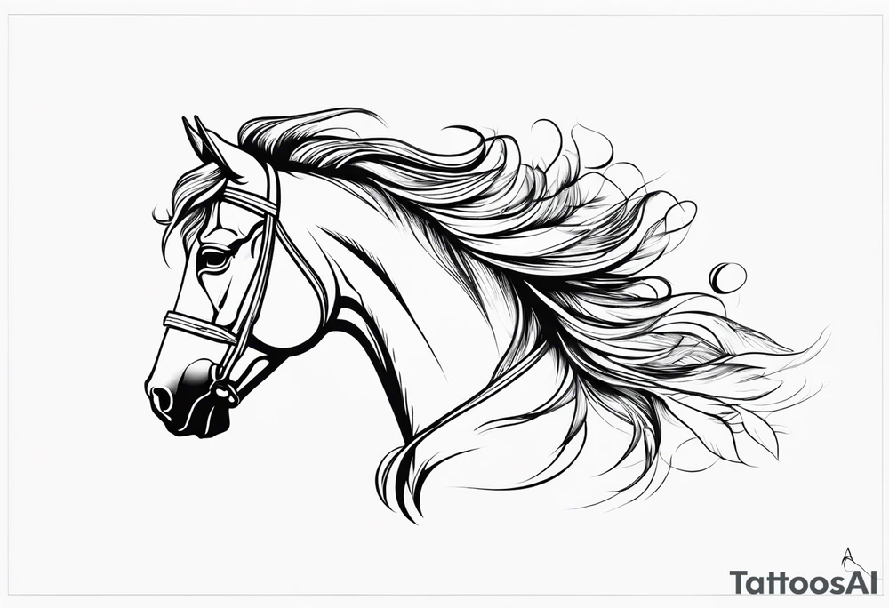Cheval et plume et a tattoo idea