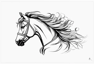 Cheval et plume et a tattoo idea