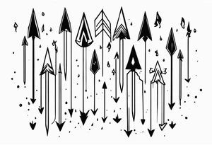 flaming arrows raining down from sky tattoo idea
