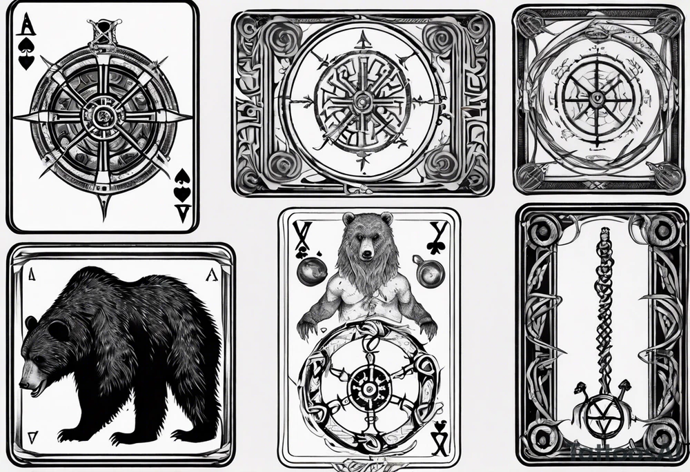 Vegvisir, Lord of the Rings, Playing Card,
Bear tattoo idea