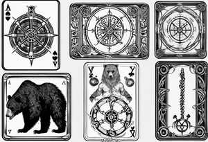 Vegvisir, Lord of the Rings, Playing Card, 
Bear tattoo idea