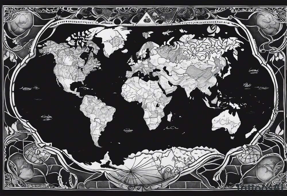 Mapa mundi no antebraco tattoo idea