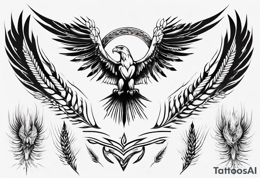 goddess wheat eagle tattoo idea