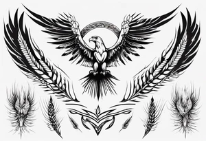 goddess wheat eagle tattoo idea