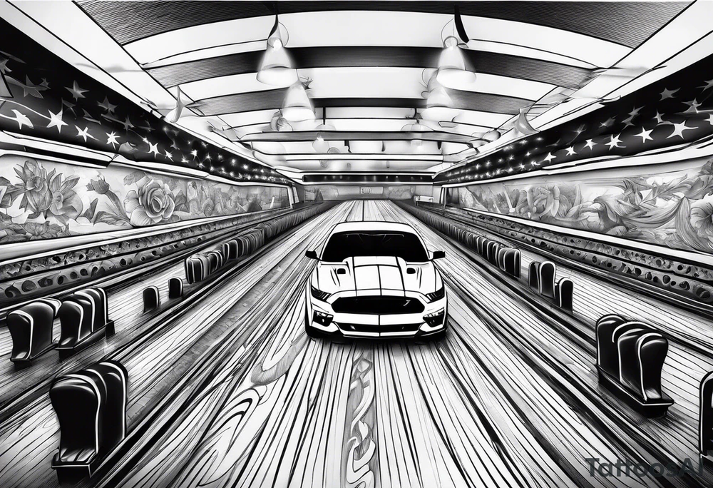 Bowling and ford mustang tattoo idea