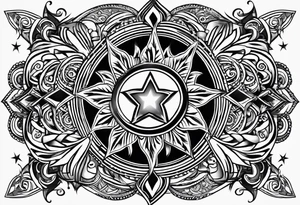 3 stars and a sun tattoo idea