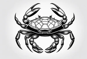 Dainty crab holding  an cocktail  fine line tattoo idea