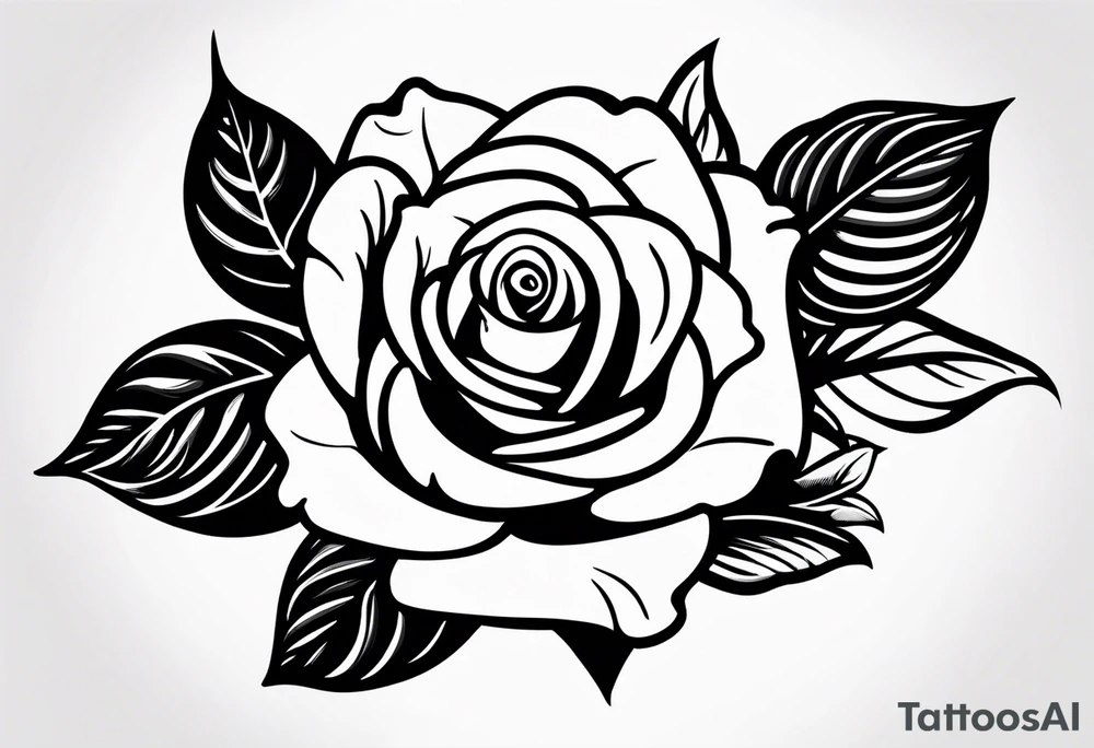 Small Rose with stem tattoo tattoo idea