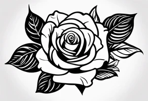 Small Rose with stem tattoo tattoo idea