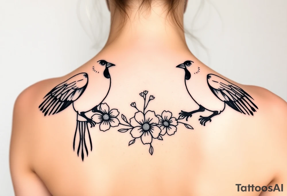 crows w flowers tattoo idea