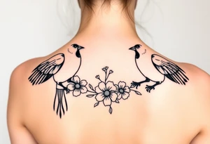 crows w flowers tattoo idea