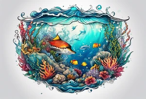 Sea animals tattoo idea