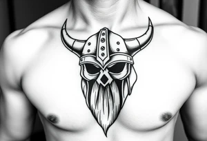 realistic large vikings helmet without face tattoo idea