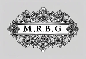 letters: "MRBG" underlined, equally separated
simple, clear, plain, unadorned tattoo idea