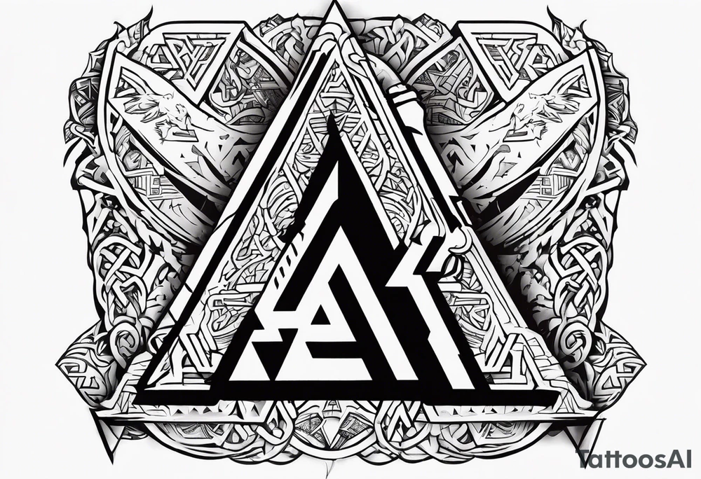 Valhalla 
valknut sword axe tattoo idea