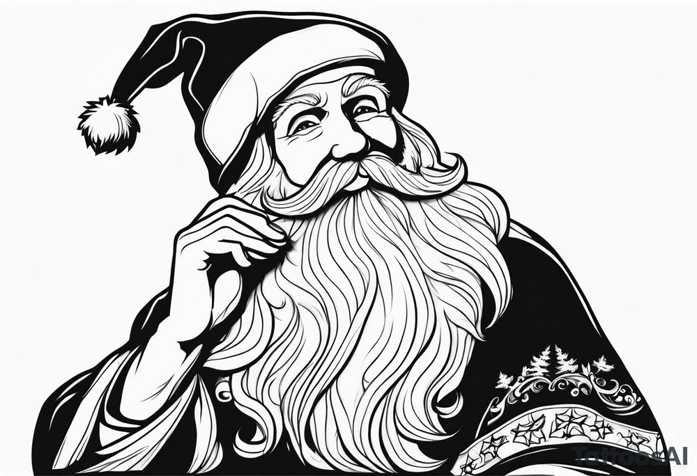 santa Claus chillin tattoo idea