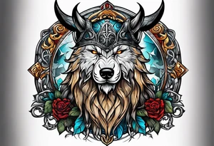 Viking with wolf tattoo idea