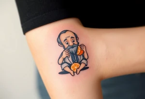Grandfather peeling an orange tattoo idea