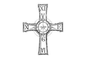 Roman numeral cross tattoo idea